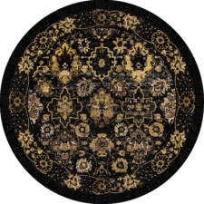 Rund Matta 'Fernana' 240cm - Svart/Guld