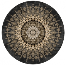 Rund Matta ' Sandrigo' 240cm - Svart/Guld