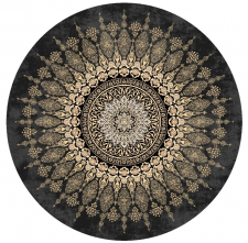 Rund matta ' Sandrigo' 240cm - Svart/Guld