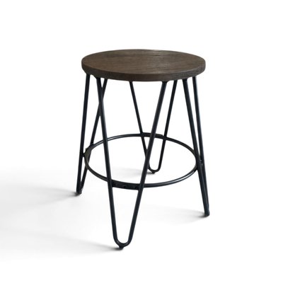 Pall 'Rustic' 45cm - Trä/Stål