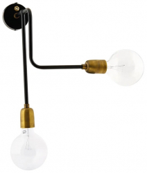 Vägglampa 'Molecular' - Svart/Mässing