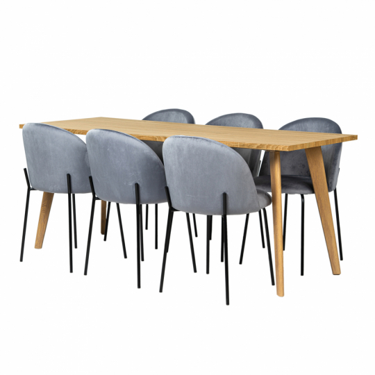 Matgrupp 'Nordisk Elegant' - 1 Bord & 6 Stolar