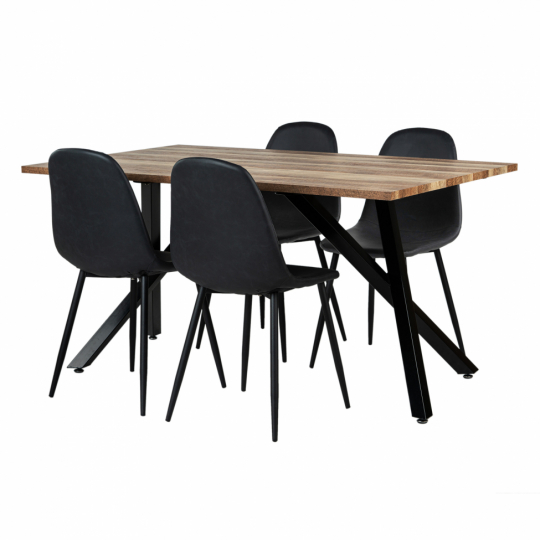 Matgrupp 'Rustik Forma' - 1 Bord & 4 Stolar
