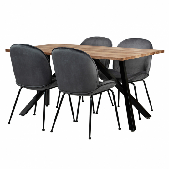 Matgrupp 'Rustik Lux' - 1 Bord & 4 Stolar