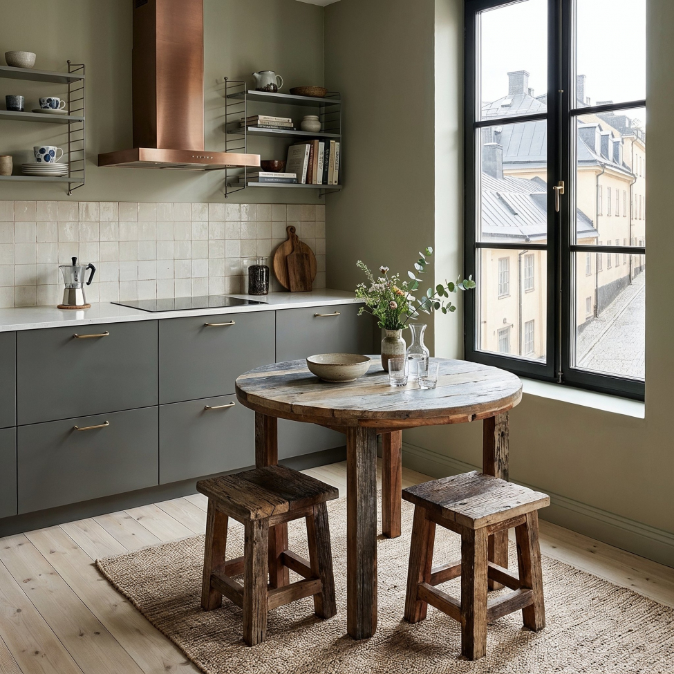 Matbord 'Birka' Runt 105x105cm - Vintage