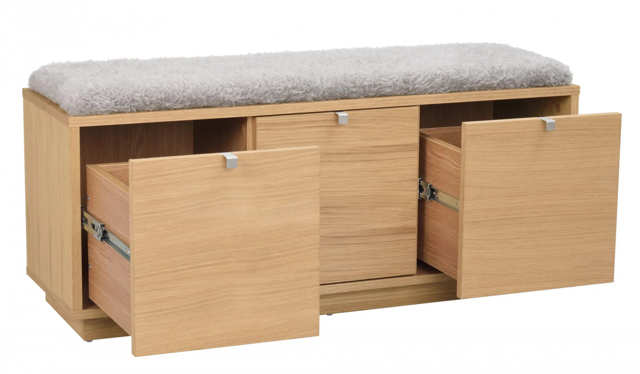 Bänk 'Confetti' 106cm - Ek/ Ljusgrå