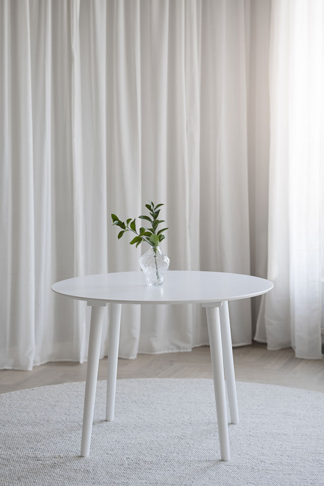 Runt matbord 'Lotta' Runt 106cm - Vit