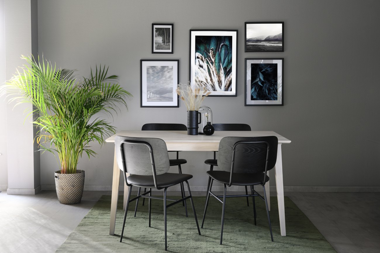Matbord 'Filippa' 140x90cm - Vitpigmenterad
