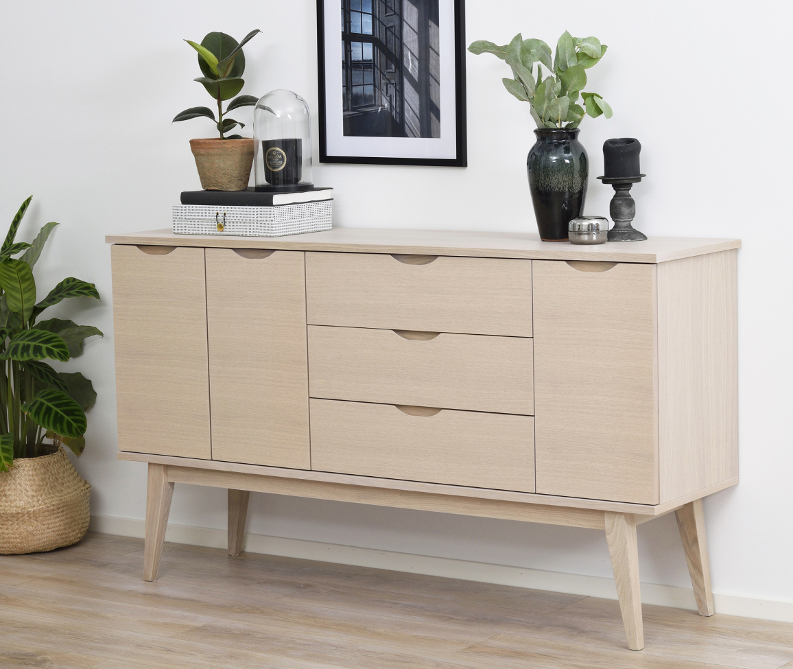 Sideboard 'Filippa' 150x85cm - Ek/Vitpigmenterad