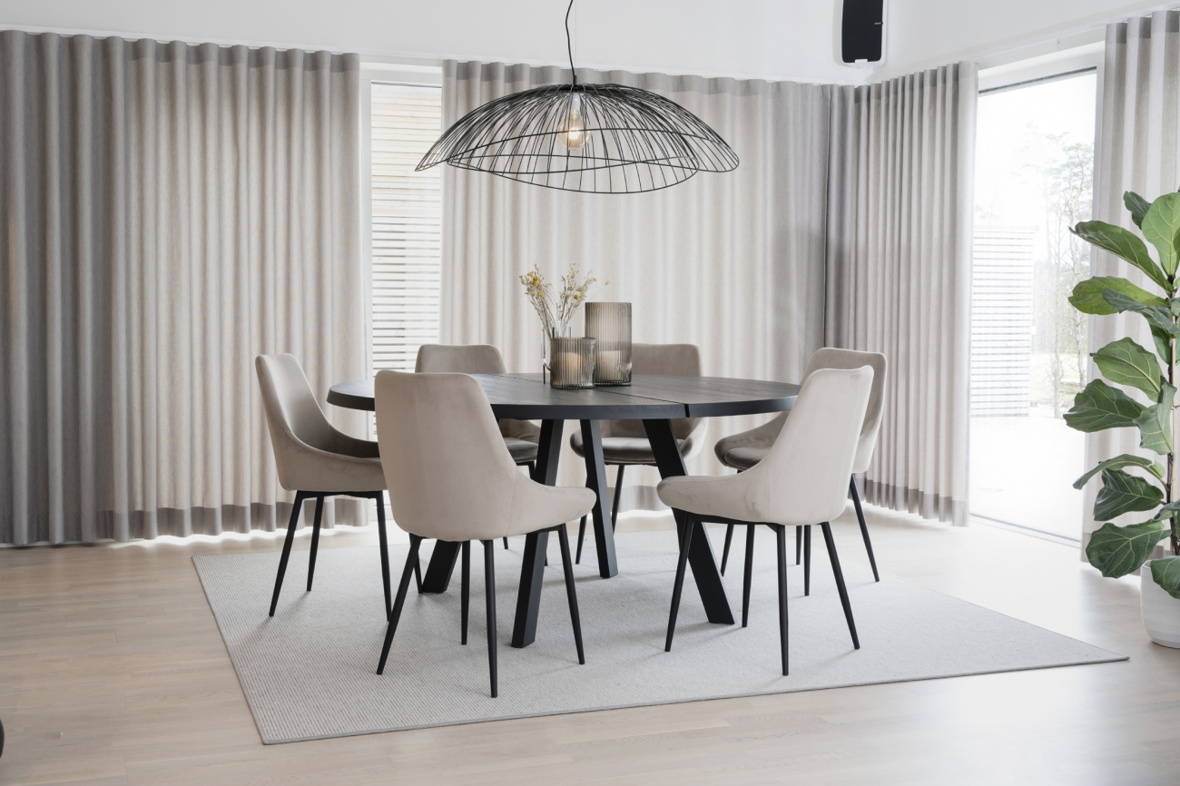 Matbord 'Fred' Runt 160cm - Svart