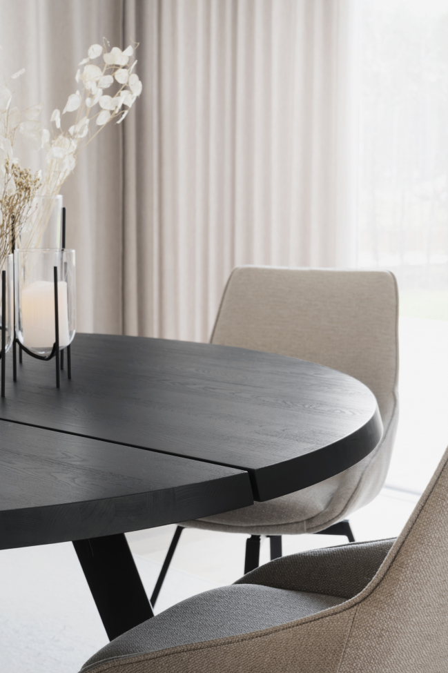 Matbord 'Fred' Runt 160cm - Svart
