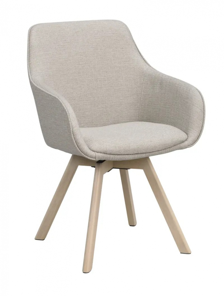 Karmstol 'Alison' - Beige/vitpigmenterade