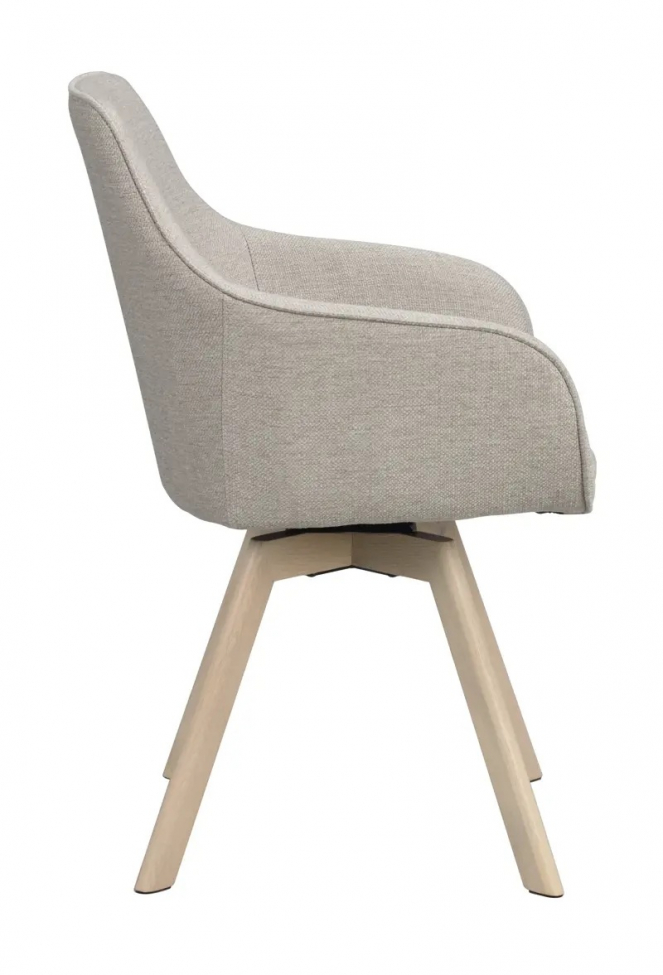 Karmstol 'Alison' - Beige/vitpigmenterade