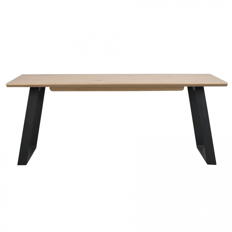 matbord 'melville' 210x95cm - vitpigmenterad ek/svart