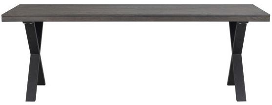 matbord 'brooklyn' 220x95cm - mörkbrun/x-ben