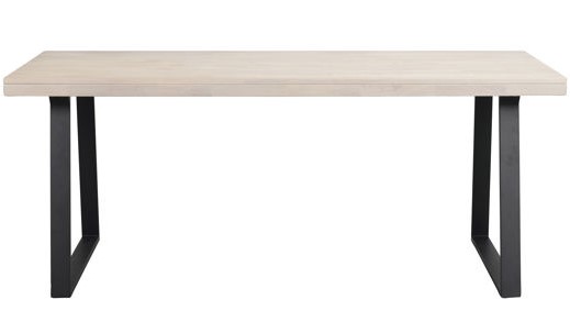 matbord 'brooklyn' 170x95cm - vitpigmenterad/svart u-ben