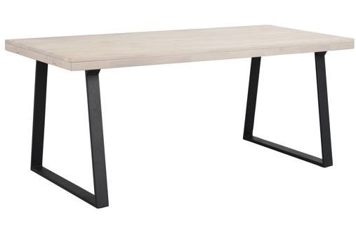 Matbord 'Brooklyn' 170x95cm - Vitpigmenterad/Svart U-ben