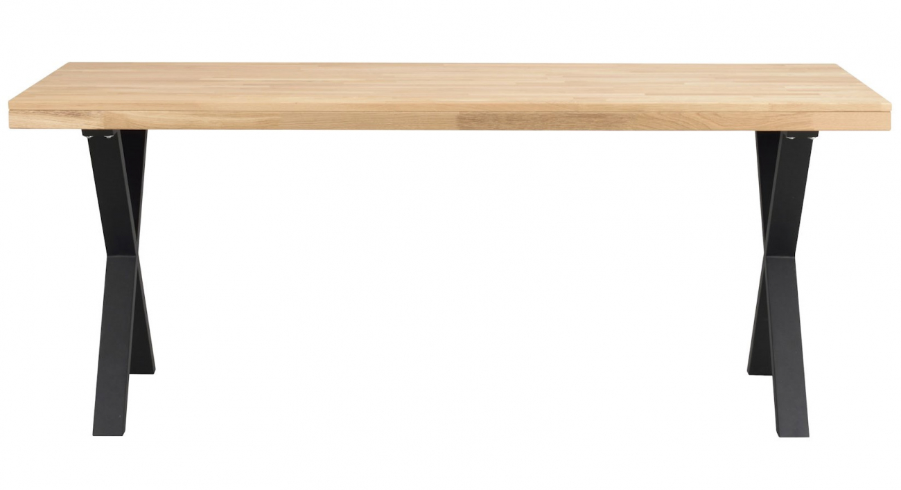 matbord 'brooklyn' 170x95cm - ek/svart x-ben