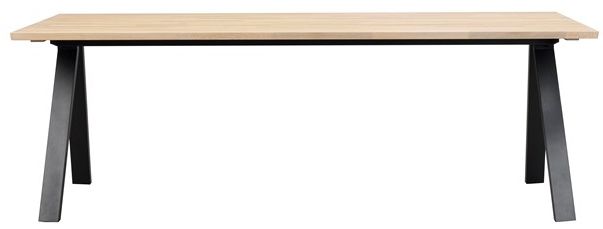 matbord 'carradale' 220x100cm - vitpigmenterad/v-ben