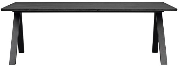 matbord 'carradale' 220x100cm - svart/v-ben