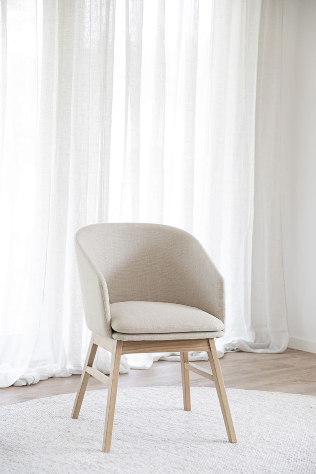 Karmstol 'Windham' - Beige/Ek