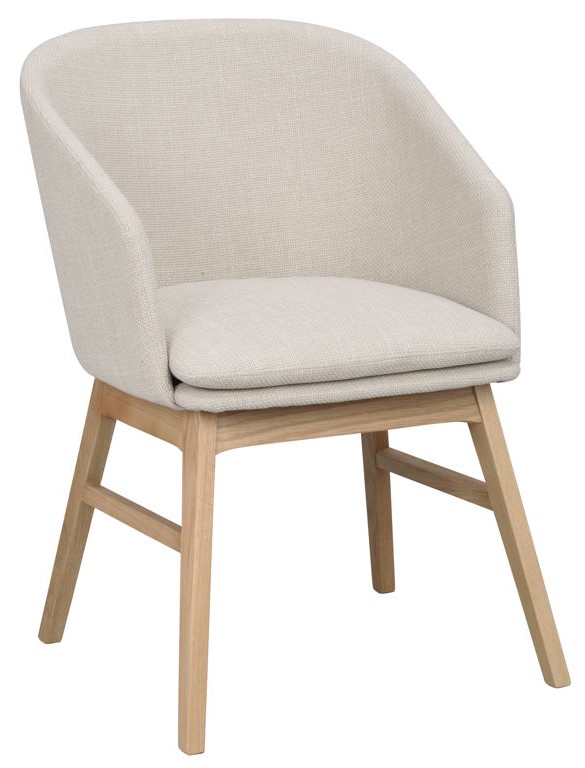 Karmstol 'Windham' - Beige/Ek