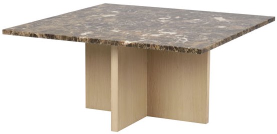 Soffbord 'Brooksville' 90x90cm - Brun/Vitpigmenterad