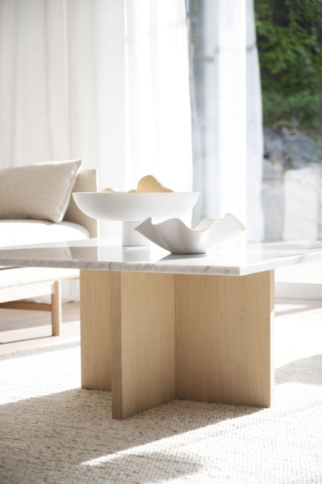 Soffbord 'Brooksville' 90x90cm - Vit/Vitpigmenterad