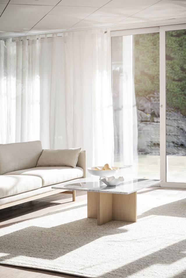 Soffbord 'Brooksville' 90x90cm - Vit/Vitpigmenterad