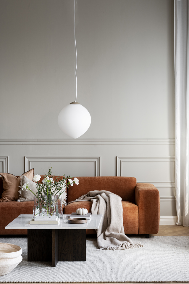 Soffbord 'Brooksville' 90x90cm - Vit/Brun