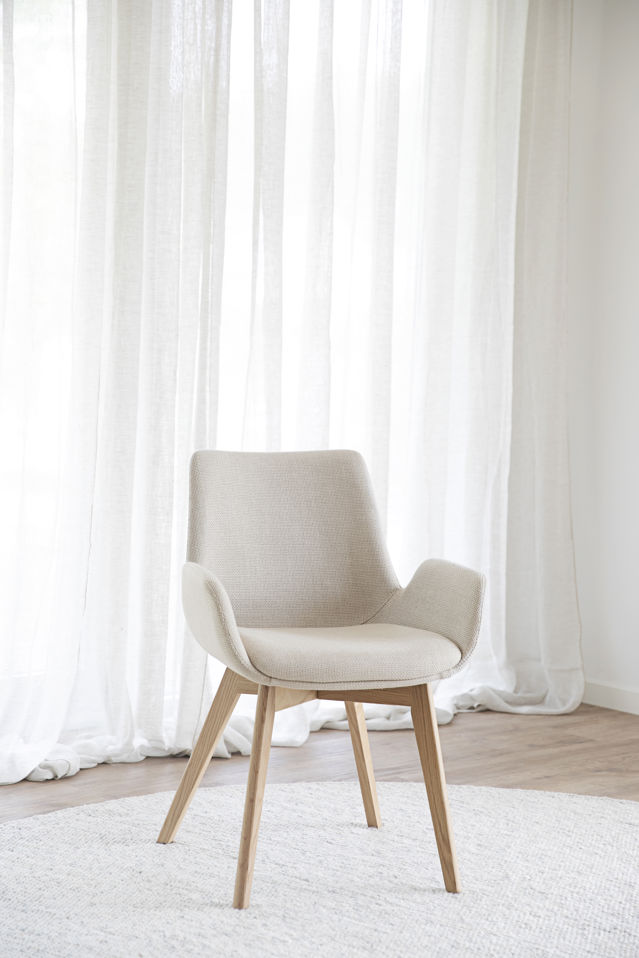 Karmstol 'Drimsdale' - Beige/Ek