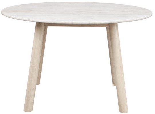 matbord 'taransay' runt 125cm - beige/ vitpigmenterad