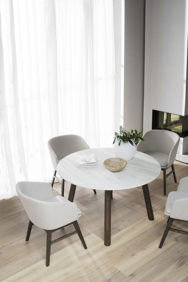 Matbord 'Taransay' Runt 125cm - Beige/Brun