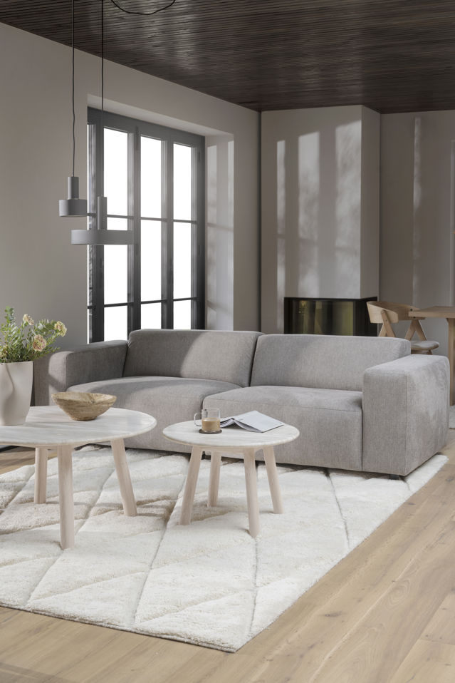 Soffbord 'Taransay' Runt 90cm - Beige/Vitpigmenterad