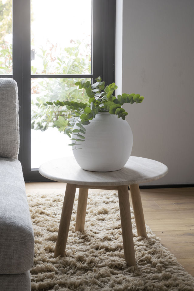 Soffbord 'Taransay' Runt 60cm - Beige/Vitpigmenterad