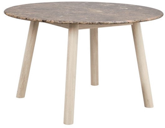 Matbord 'Taransay' Runt 125cm - Brun/ Vitpigmenterad