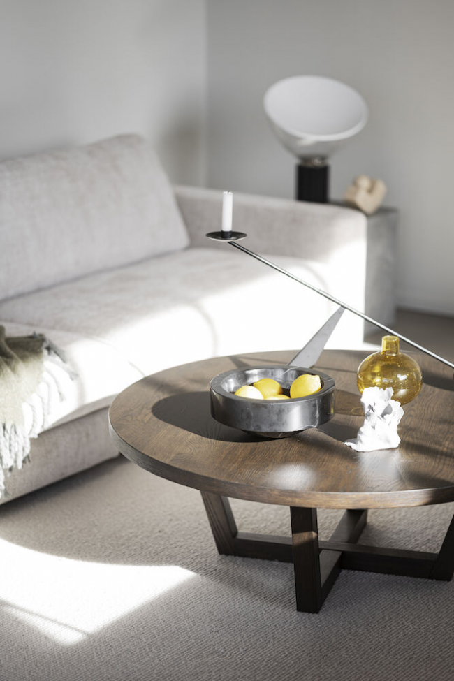 Soffbord 'Boxford' Runt 110cm - Mörk ek