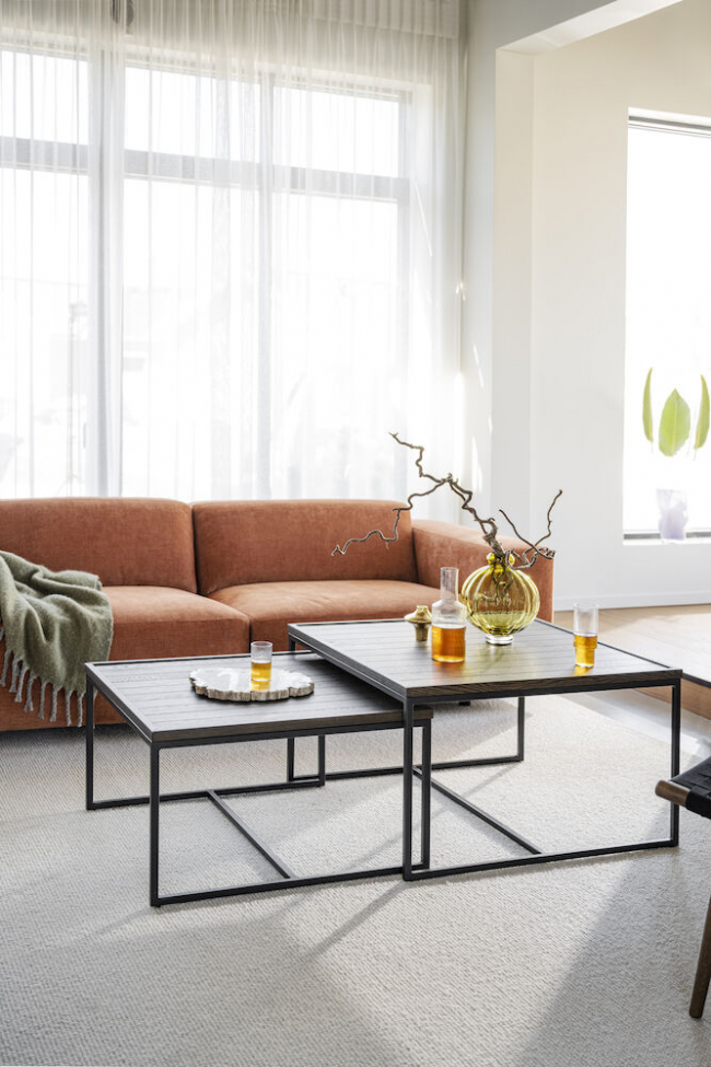 Soffbord 'Deerfield' 70x70cm - Mörk ek