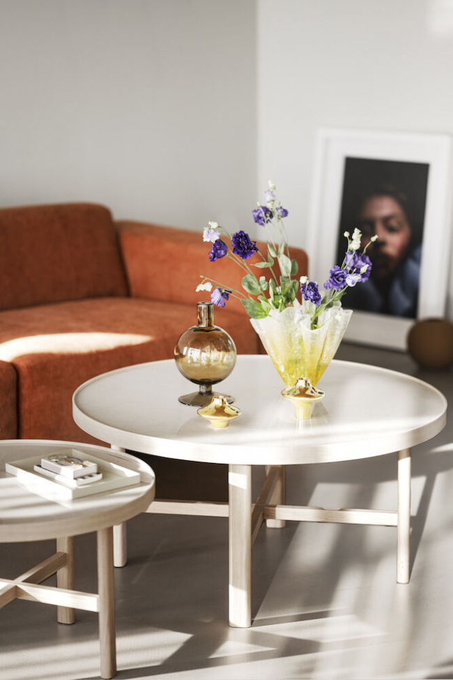 Soffbord 'Marsden' Runt 90cm - Ljus ek