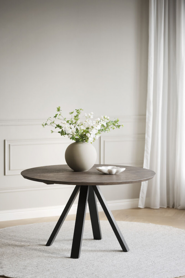 Matbord 'Carradale' Runt 130cm - Brun/V-ben