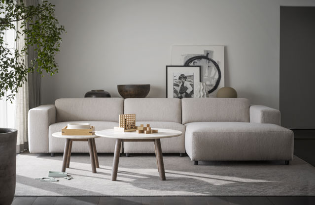 4-Sitssoffa 'Willard' Schäslong H - Ljusbeige