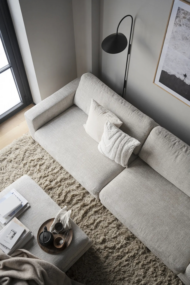 3-Sitssoffa 'Duncan' - Ljusgrå