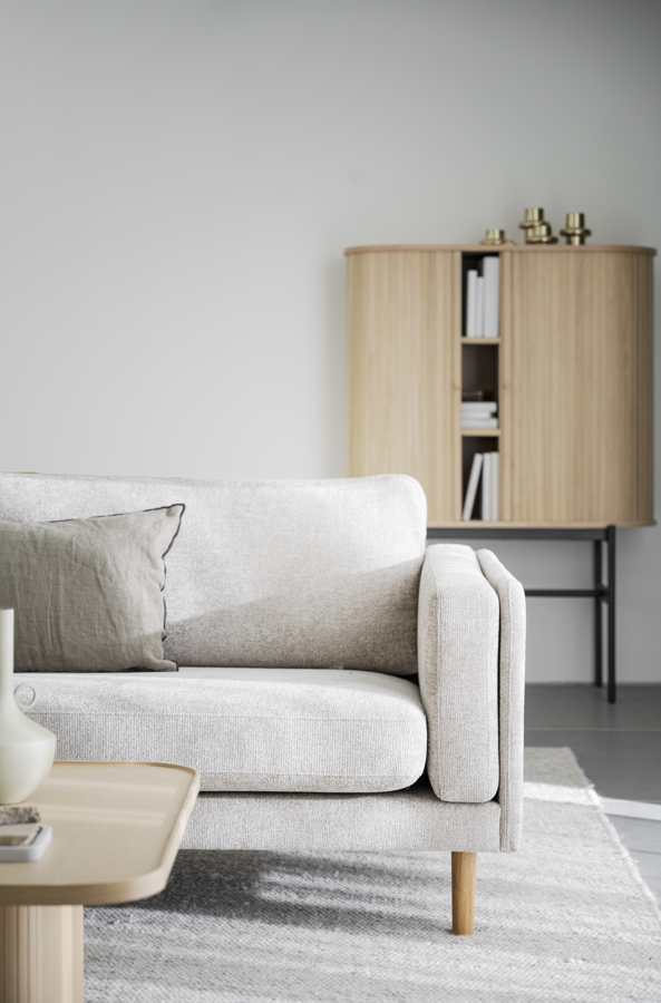 3-Sitssoffa 'Braden' - Ljusbeige/ek