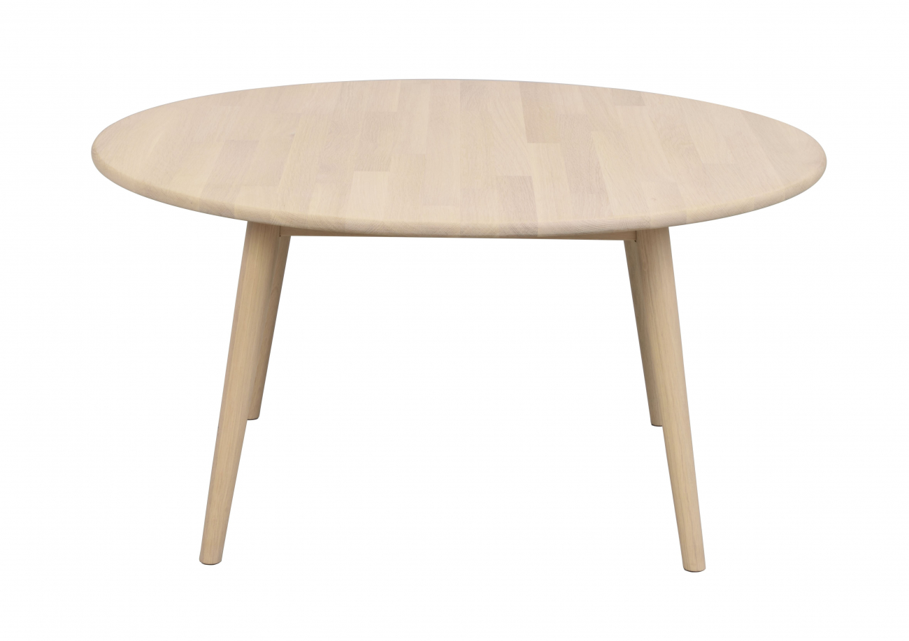 soffbord 'tompkins' runt ø90 - vitpigmenterad ek