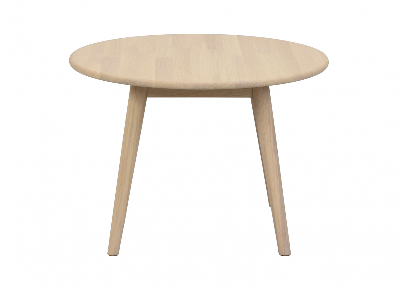 soffbord 'tompkins' runt ø60 - vitpigmenterad ek