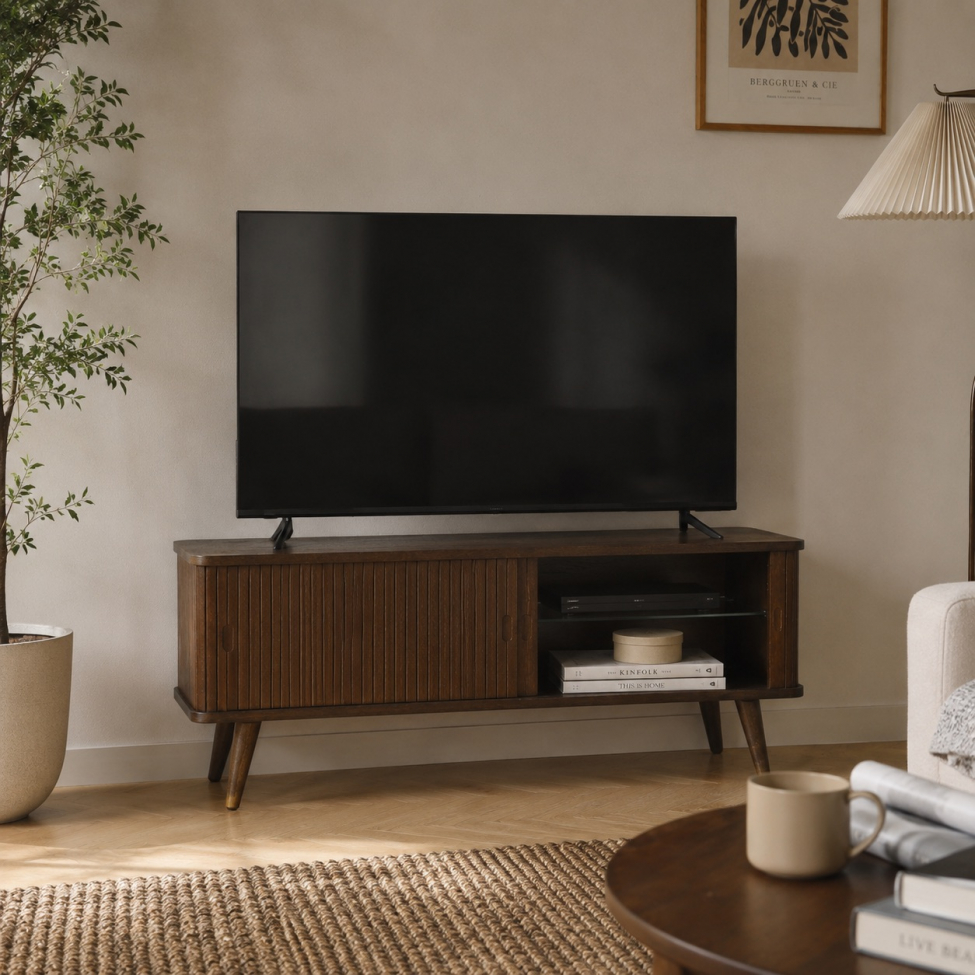 Tv-Bänk 'Vento' 120 cm - Valnöt