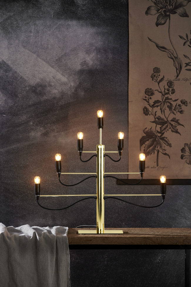 Adventsljusstake 'Milano' - Svart/Guld