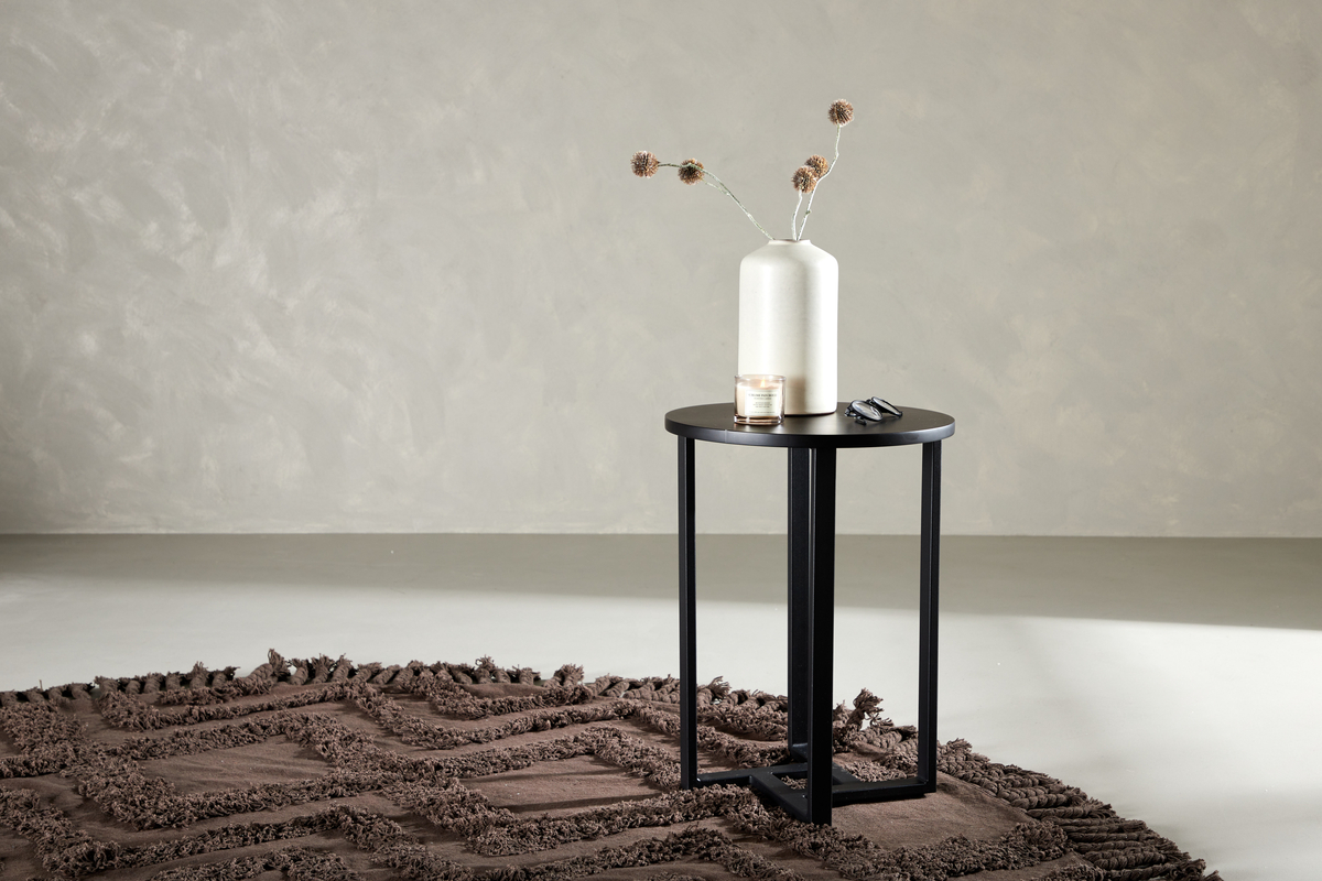 Soffbord 'Livia' Runt 40cm - Svart