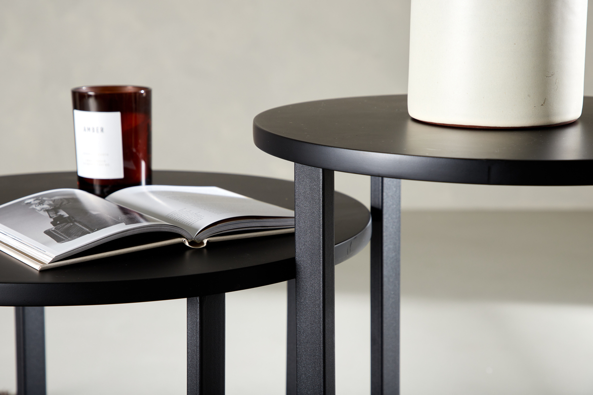 Soffbord 'Livia' Runt 40cm - Svart