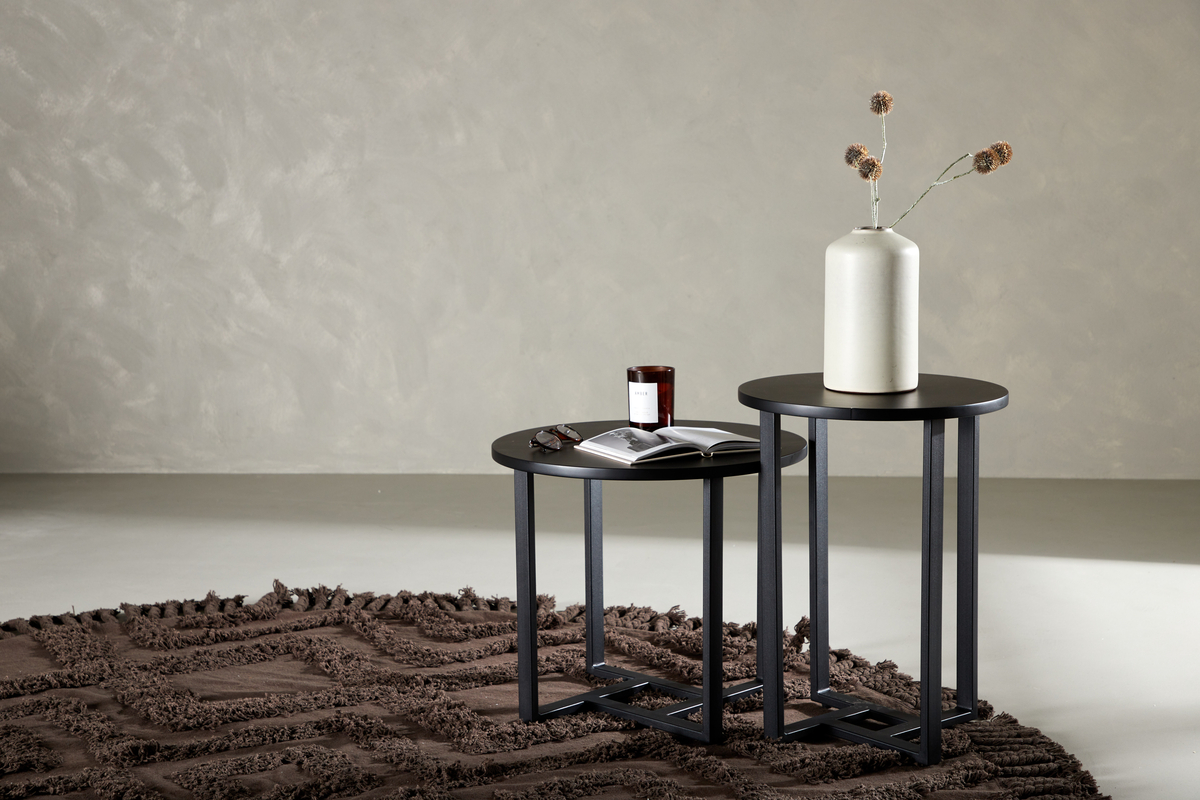 Soffbord 'Livia' Runt 50cm - Svart